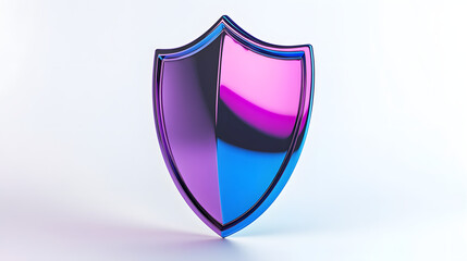 Wall Mural - shield depicting protection. shield 3d icon. protection, defense and security concept symbol: blue a