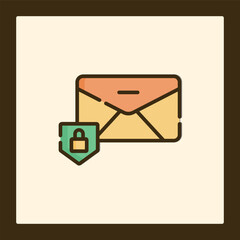 Fototapete - Secured Email Icon: Digital Correspondence Protection