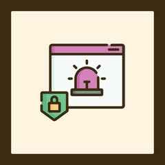 Fototapete - Website Security Alert Icon: Urgent Notification
