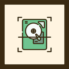 Poster - Stylized Icon of a Hard Disk Drive in Focus