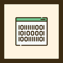 Poster - Binary Code Icon: Digital Data Stream in Browser Window