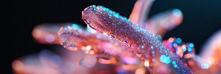 Poster - Abstract Bioluminescent Forms with Water Droplets