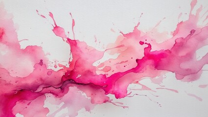 Poster - Vibrant pink watercolor splash on a textured background depicting artistic expression and creativity