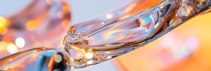 Poster - Abstract Glass Sculptures with Bokeh Background
