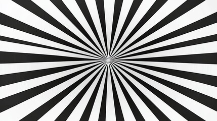 Poster - Abstract Black and White Radial Lines Design