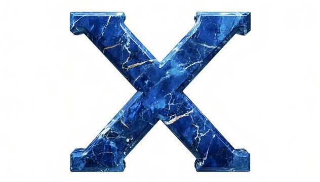 X blue letter 