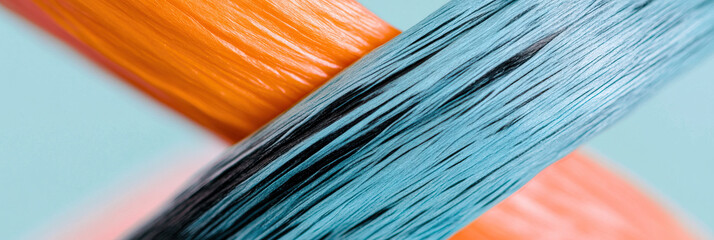 Poster - Intersecting Textured Cylinders: Orange and Teal