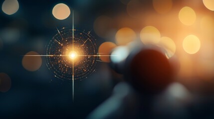 Poster - A glowing orb surrounded by radiant light rays and bokeh effects, creating a mystical and enchanting atmosphere.
