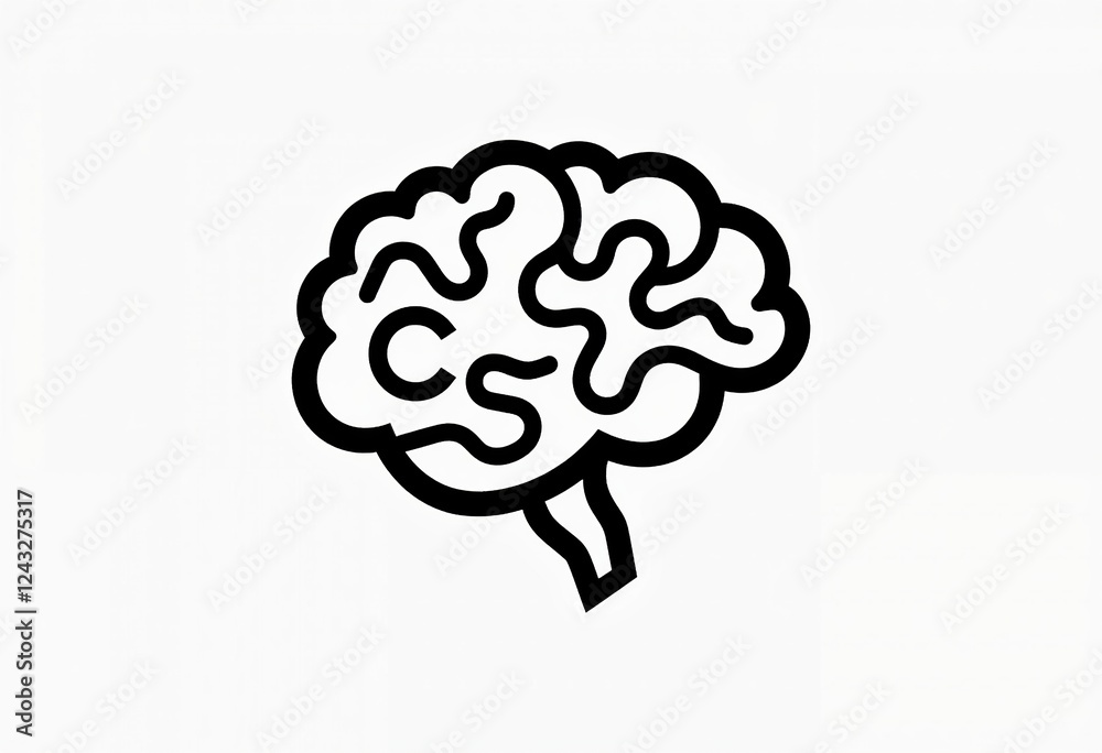 Minimalist Brain Logo, Map Integration, Modern Design, Sleek Outline ...