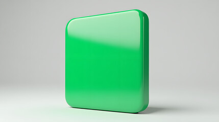 Fototapete - Blank Mobile application icon, button - green square with round corners. 3d rendering, white background


