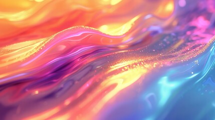 Poster - Vibrant ai-generated abstract background with smooth iridescent gradients in vivid hues