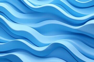Poster - A clean, abstract wavy pattern in various shades of blue