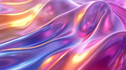 Poster - Vibrant iridescent gradient background with flowing abstract patterns creating a mesmerizing visual effect