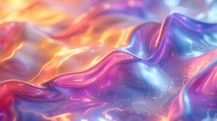 Poster - Vibrant iridescent abstract background with flowing gradient patterns