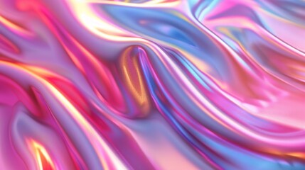 Poster - Gradient iridescent abstract background with smooth flowing texture and vivid colors blending together