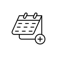 Poster - Appointment outline icons, minimalist vector illustration ,simple transparent graphic element .Isolated on white background