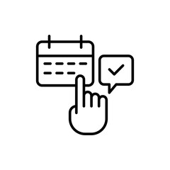 Poster - Appointment outline icons, minimalist vector illustration ,simple transparent graphic element .Isolated on white background