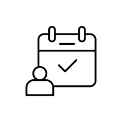 Poster - Appointment outline icons, minimalist vector illustration ,simple transparent graphic element .Isolated on white background