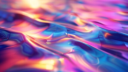 Fototapete - Iridiscent abstract gradient background with smooth waves in vibrant colors for artistic design