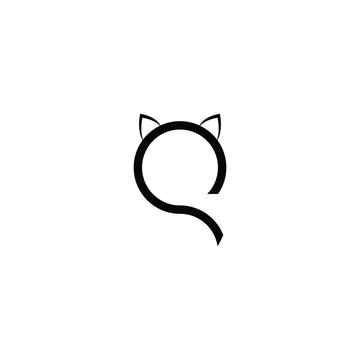 q logo with cat