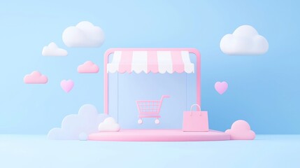 Poster - E-commerce Insight Tool, AI-driven analysis of market trends, enhances digital marketing strategies, optimizes pricing, sleek 3D vector design, minimalist backdrop, ample negative space