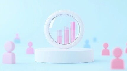 Poster - AI Workforce Insights, AI agent analyzes job market trends, supporting HR professionals in strategic workforce planning, minimalist 3D vector, clean design, ample free space