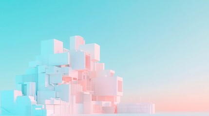 Poster - Urban Development Insight, AI agent analyzes city planning trends, showcasing 3D vector design in a minimalist environment, emphasizing clarity and open space for innovation