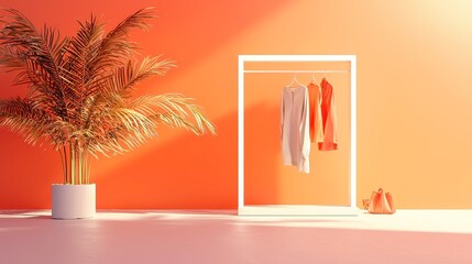Poster - Sustainable Fashion Insights, AI agent analyzing eco-friendly trends for apparel brands, minimalist 3D vector in a clean setting, emphasizing innovation and sustainability.