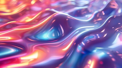 Poster - Iridescent abstract gradient background with flowing colors and smooth textures in digital art design