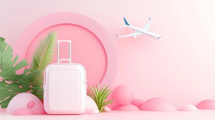 Poster - Tourism Insights AI, an advanced platform analyzing travel industry trends, empowering agencies to enhance packages, featuring a minimalist 3D vector design in a clean, open space