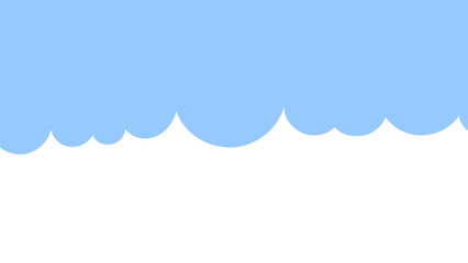 Wall Mural - Minimalistic Blue and White Cloud Border Illustration Abstract Sky Design for Backgrounds, Headers, or Creative Templates