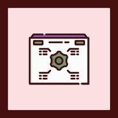 Aufkleber - Interface Design Element: Cogwheel Icon in Webpage Mockup