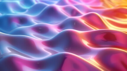 Poster - Dynamic iridescent gradient waves create a mesmerizing abstract background for artistic endeavors in various media