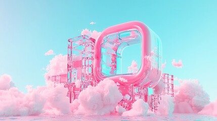 Poster - AI Content Trend Tracker, an innovative system that analyzes digital creation patterns, enhancing revenue strategies for creators, featuring a sleek 3D vector in a minimalist setting.