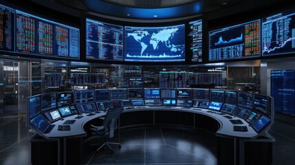 Poster - Global Network Monitoring Control Center Futuristic Technology