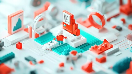 Poster - AI Model for B2C Service Subscription Trends, analyzes consumer behavior, enhances retention strategies, featuring a sleek 3D vector design, minimalist backdrop, and open composition
