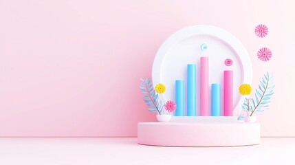 Poster - AI Economic Insights, a 3D vector illustration featuring a minimalist background, depicting an AI model analyzing economic indicators for effective financial planning.