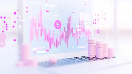 Poster - Economic Insights Model, AI-driven analysis of economic indicators, aiding policy makers in strategic financial planning, minimalist 3D vector design, clean background, ample free space