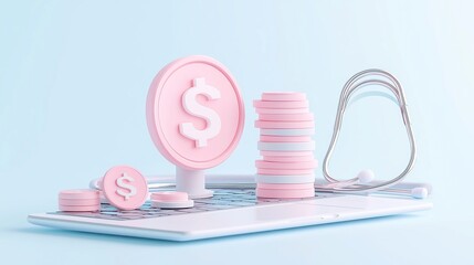 Poster - AI Healthcare Market Trends Analysis, an innovative platform assessing healthcare trends, optimizing pricing strategies, featuring a sleek 3D vector design in a minimalist environment.