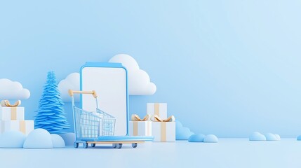 Poster - AI-powered material cost forecasting software, enhances procurement efficiency, streamlined supply chain strategies, minimalist 3D vector design, clean background, ample free space