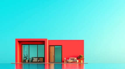 Poster - AI Model for Homeownership Trends, innovative 3D vector design, minimalist background, sleek and uncluttered environment, aiding mortgage lenders in strategic decision-making