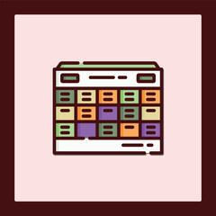 Poster - Colorful Grid Calendar Icon Design Element