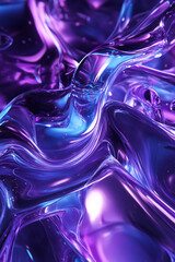 Poster - Abstract close-up of swirling purple and blue liquid, with smooth, glossy texture, showcasing vibrant color transitions, fluid dynamics, and futuristic design.