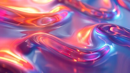 Poster - Dynamic iridescent abstract background showcasing colorful gradients and flowing patterns