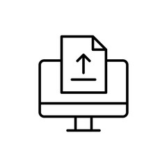 Poster - Data upload outline icons, minimalist vector illustration ,simple transparent graphic element .Isolated on white background