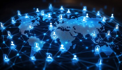 Leinwandbilder - 3D rendering of a digital world map globe
