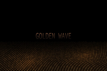 Wall Mural - Brown wave pattern with shiny tinsel on black background.