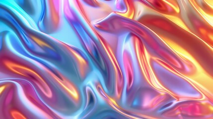 Poster - Exploring the vibrant interplay of colors in an abstract iridescent gradient design