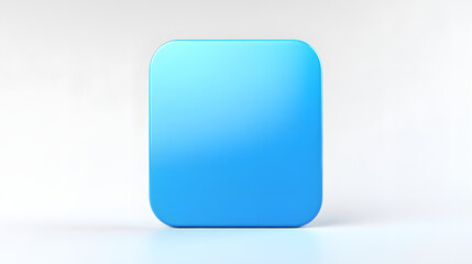 
Blank Mobile application icon, button - Blue square with round corners. 3d rendering, white background