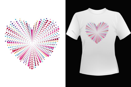 Valentine's Day T Shirt Design Illustration For Print, Poster, Card, Mug, Bag, Invitation.